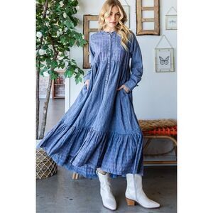 Oli & Hali Long Blue Dress Duster in Pink Size S